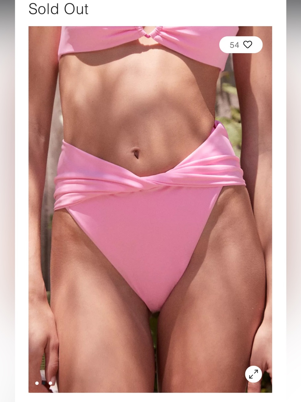 AGUA BENDITA PINK LILY HIGH WAISTED BIKIII BOTTOM XS